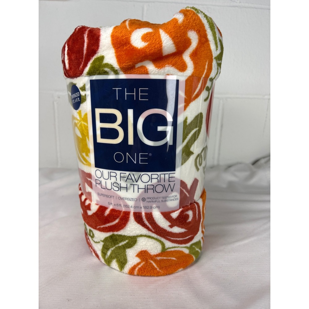 The Big One Plush Throw Blanket Halloween Jack O Lantern Pumpkin Oversized 60x72